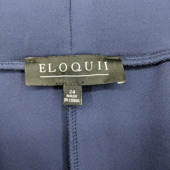 Eloquii Neoprene Pull On Elastic Waist Pencil Skirt Navy Blue Women's Size 24 - Picture 3 of 5